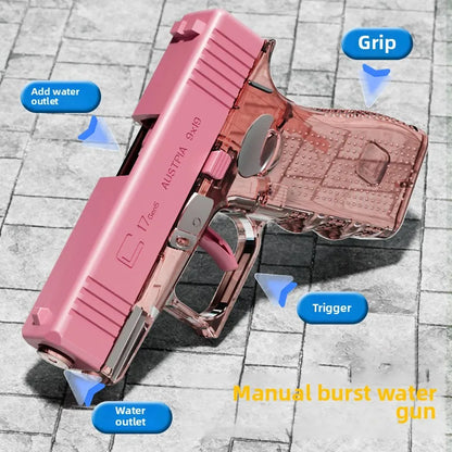Pistola de agua transparente estilo Glock